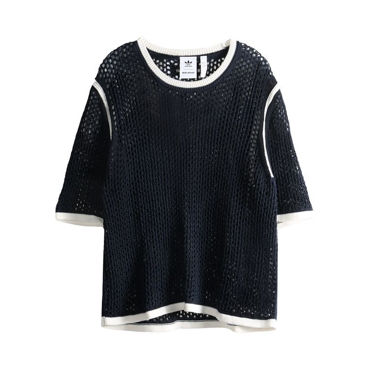 adidas x Wales Bonner Knit Tee 'White/Green/Blue Bird/Night Indigo'