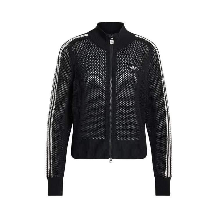Adidas Knitted Crochet Firebird Track Top 'Black'