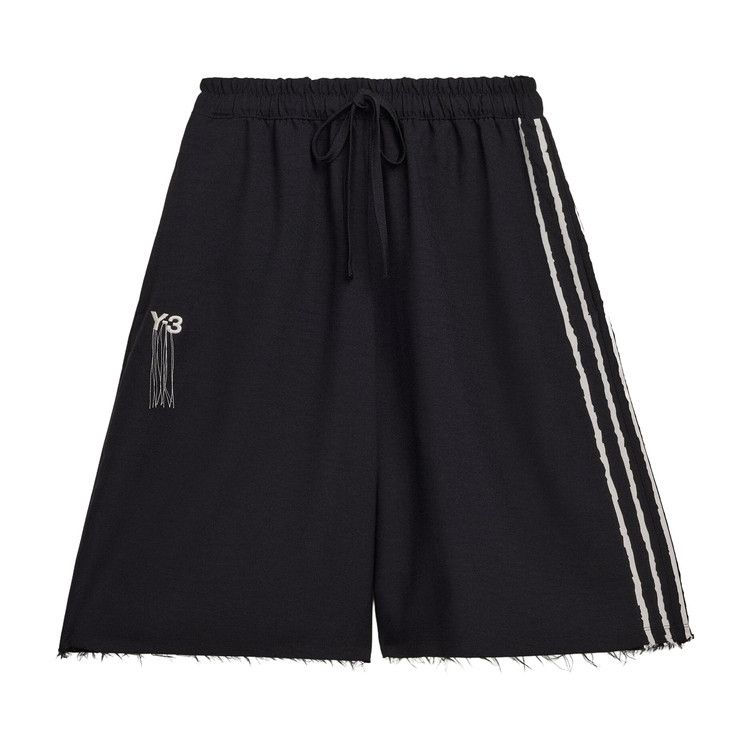 Y-3 Sport Uniform Raw Cut 3-Stripes Shorts 'Black'