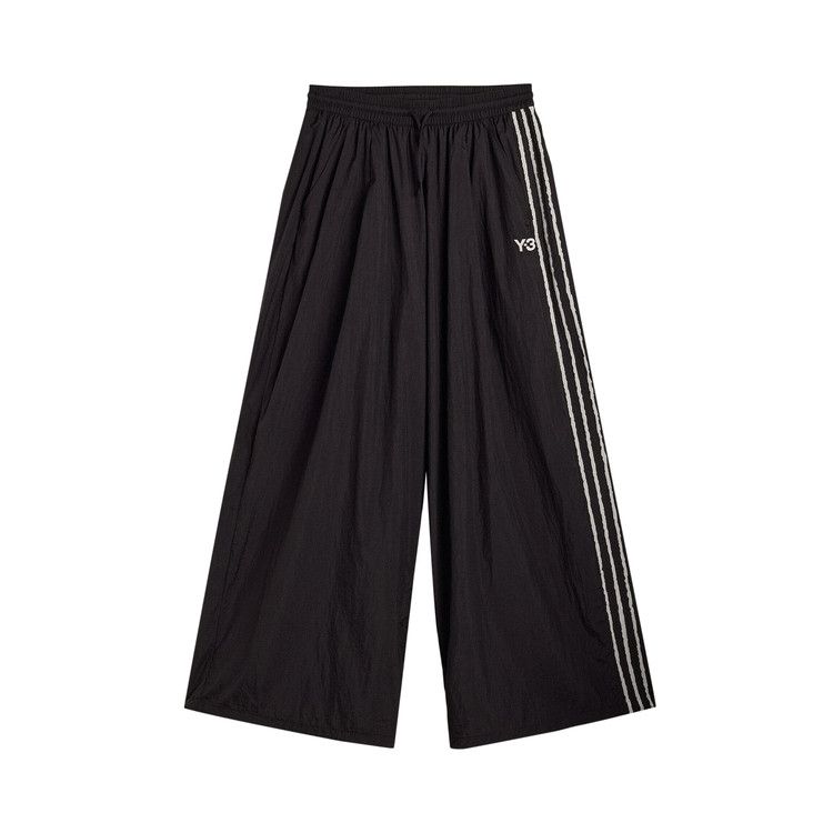 Y-3 Raw Edge 3 Stripes Wide Pants 'Black'
