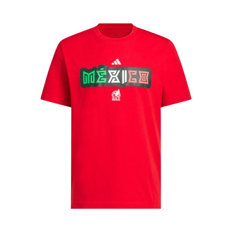 Adidas World Cup 26 Mexico Home Graphic Tee 'Better Scarlet'