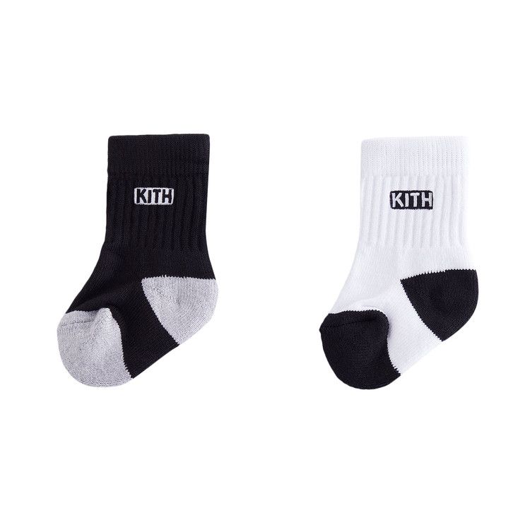 Kith Classic Crew 2-Pack Socks 'White / Black'