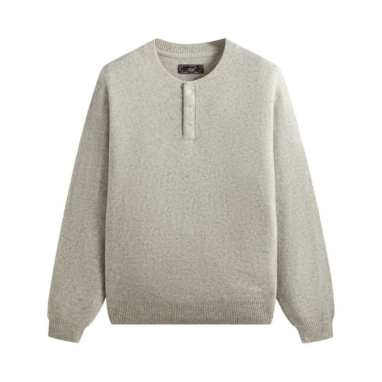 Kith Boucle Harmon Henley Sweater 'Light Heather Grey'