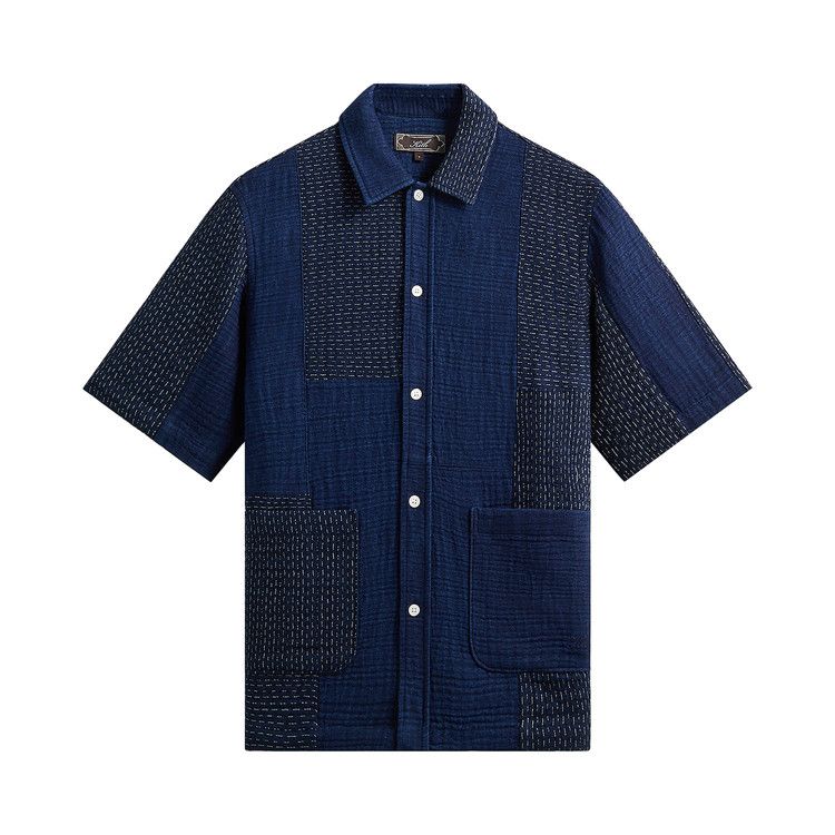 Kith Stitched Patchwork Boxy Collared Overshirt 'Mid Indigo'