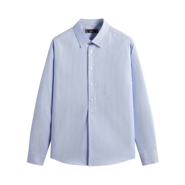 Kith Textured Microstripe Ian Popover Shirt 'Marina'