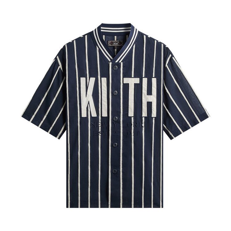 Kith Silk Linen Chenille Stripe Pacey Shirt 'Nocturnal'
