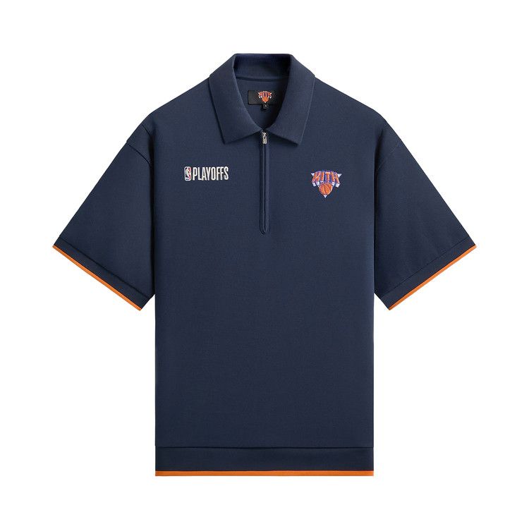 Kith For The New York Knicks Playoffs Zip Front Performance Knit Polo 'Nocturnal'