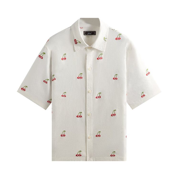 Kith Embroidered Cherry Oxford Cotton Harvey Shirt 'Sandrift'