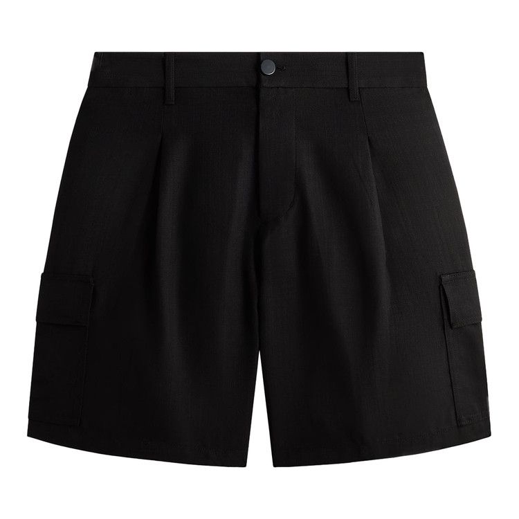 Kith &Kin Textured Viscose Conley Cargo Short 'Black'