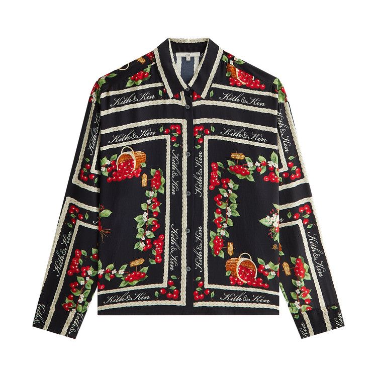 Kith Women Siena Cherry Button Up Shirt 'Black'