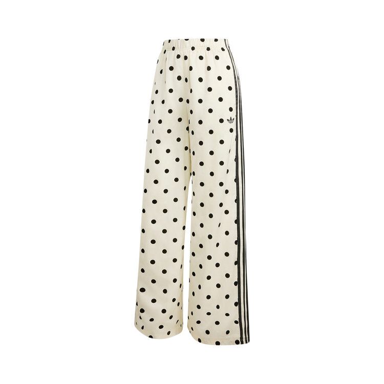 Adidas Satin Polka Dots Wide Leg Pants 'Off White'