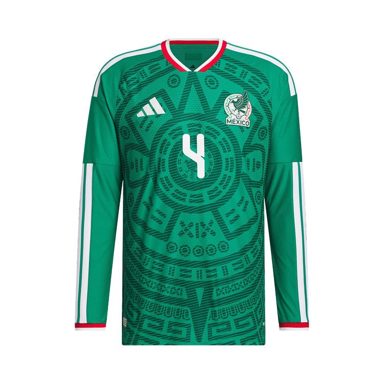 Adidas Mexico 26 Home Alvarez Authentic Long-Sleeve Jersey 'Bold Green'
