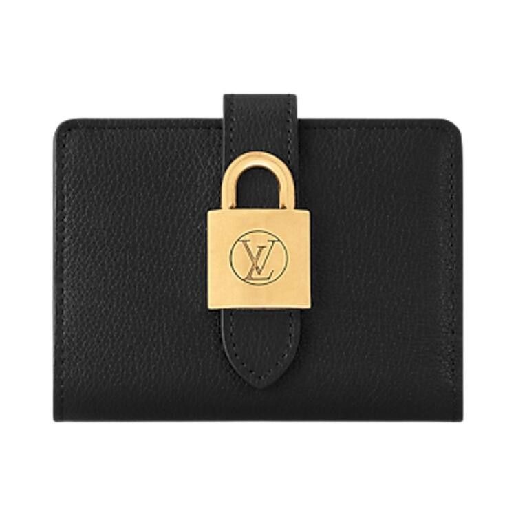 Louis Vuitton Low Key Compact Wallet 'Black Calfskin Leather'