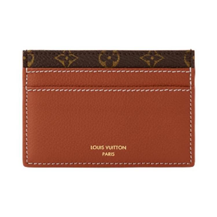 Louis Vuitton Double Card Holder Low Key 'Cognac Calf Leather'