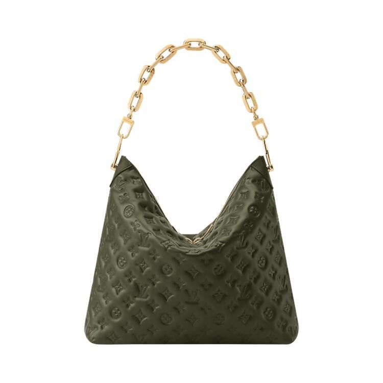 Louis Vuitton Coussin Hobo MM 'Dark Puffy Khaki Monogram Calf Leather'