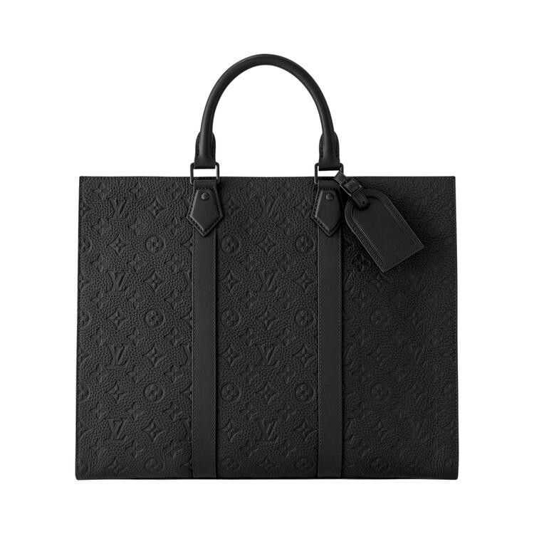 Louis Vuitton Sac Plat 24h 'Black Embossed Cowhide Monogram Taurillon Leather'