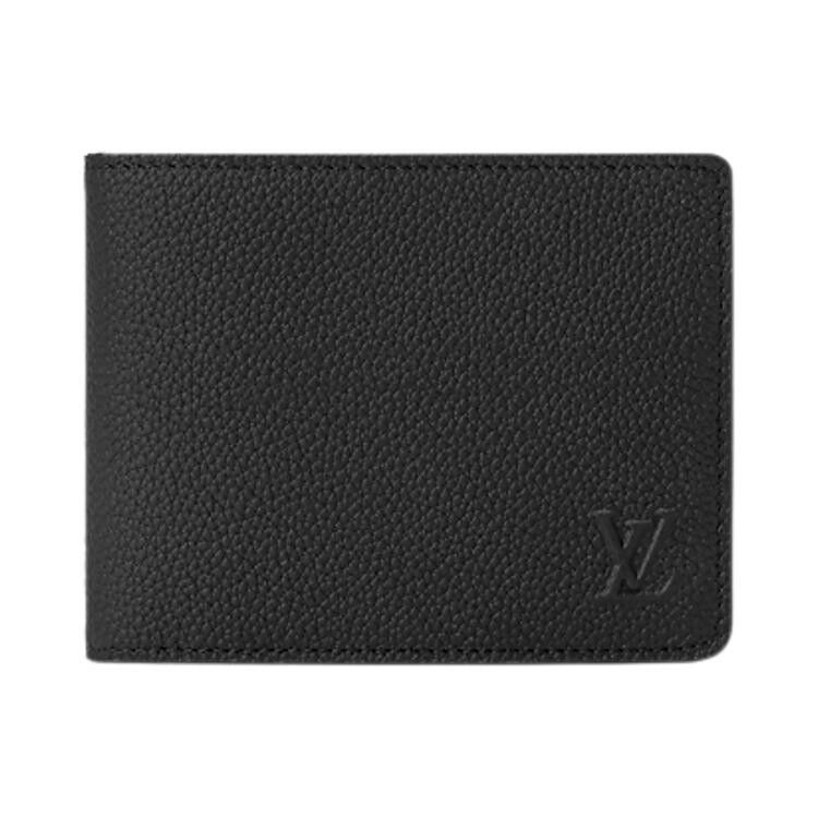 Louis Vuitton Multiple Wallet 'Black Waxy Calfskin Leather'