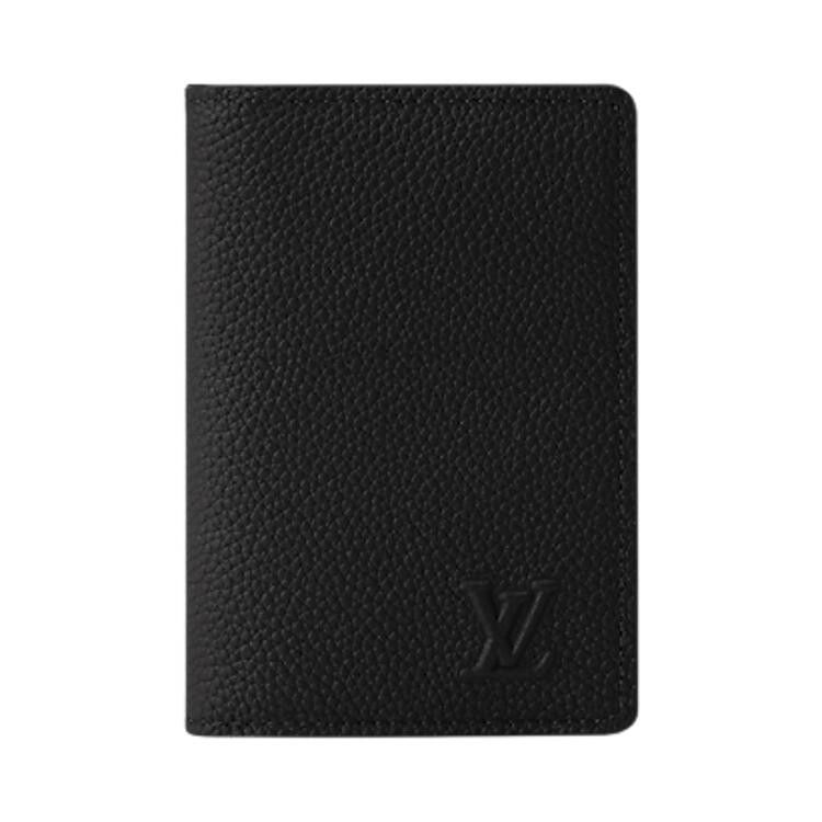 Louis Vuitton Pocket Organizer 'Black Waxy Calfskin Leather'