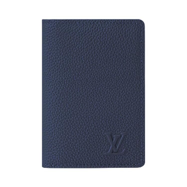 Louis Vuitton Pocket Organizer 'Navy Blue Waxy Calfskin Leather'