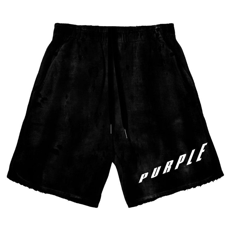 PURPLE BRAND Midweight Fleece Pull On Shorts 'Black'