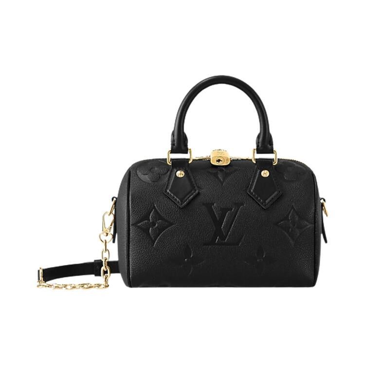 Louis Vuitton Speedy Bandouliere 20 'Black Monogram Embossed Empreinte Cowhide Leather'