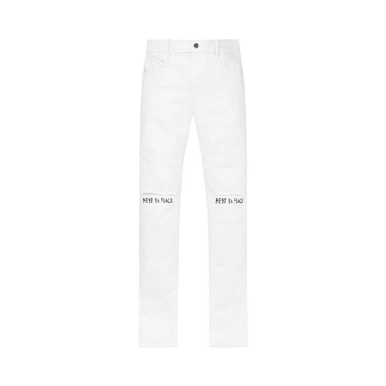 RtA Bryant Skinny Jeans 'White Rest In Peace'
