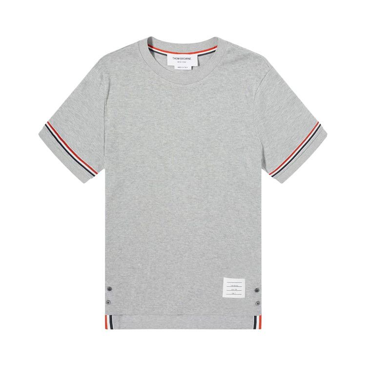 Thom Browne RWB Stripe Rib Cuff Tee 'Medium Grey'