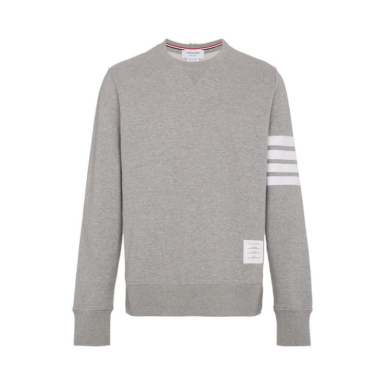 Thom Browne Classic Sweatshirt In Classic Loopback with Engineered 4 Bar 'Light Grey'