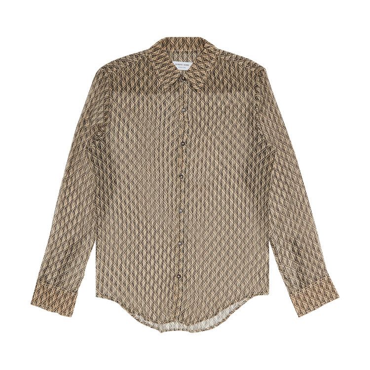 Marine Serre Moon Diamant Silk Crepon Button Up Shirt 'Blue'