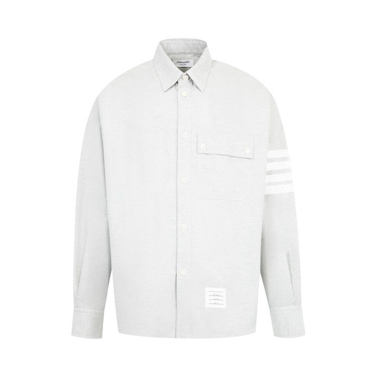 Thom Browne Oversized 4 Bar Shirt with Double Needle Contrast Stitch 'Medium Grey'