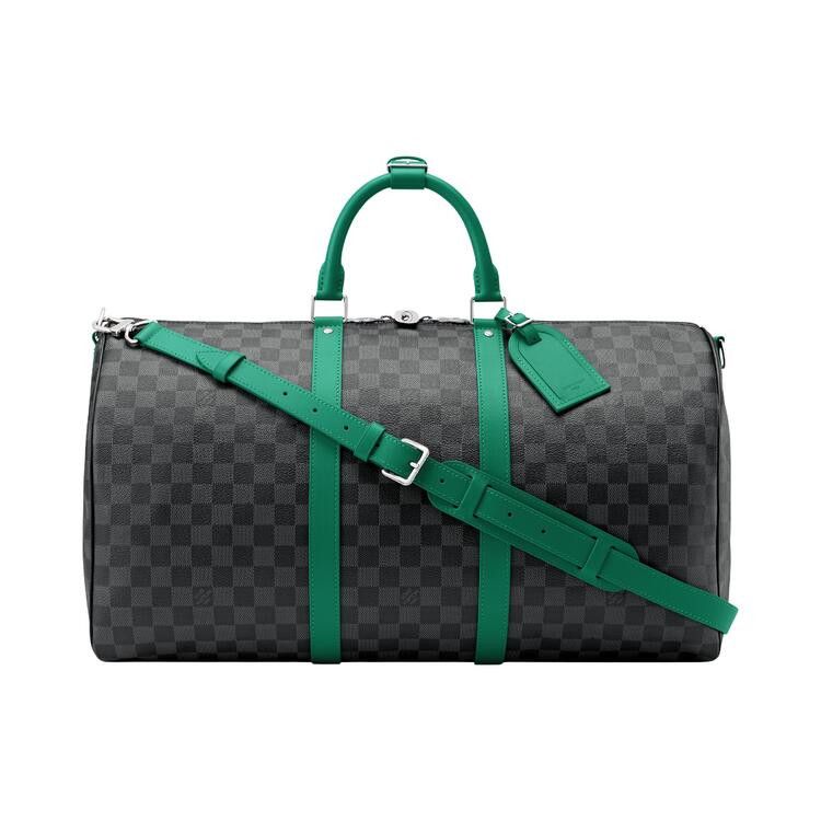 Louis Vuitton Keepall Bandoulière 'Black Damier Graphite Canvas/Green'