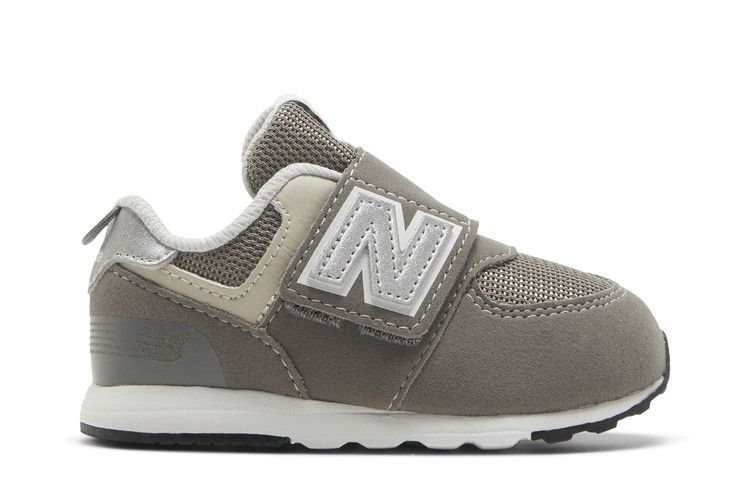 New Balance 574 New-B Hook & Loop Toddler Wide 'Rain Cloud Silver Metallic'