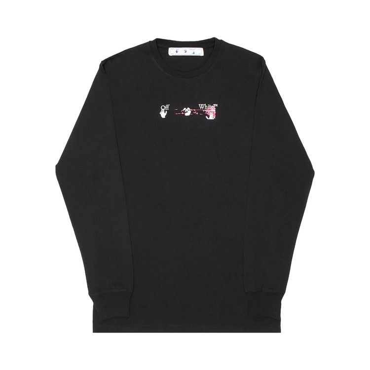 Off-White Acrylic Arrow Long-Sleeve Tee 'Black/Fuchsia'