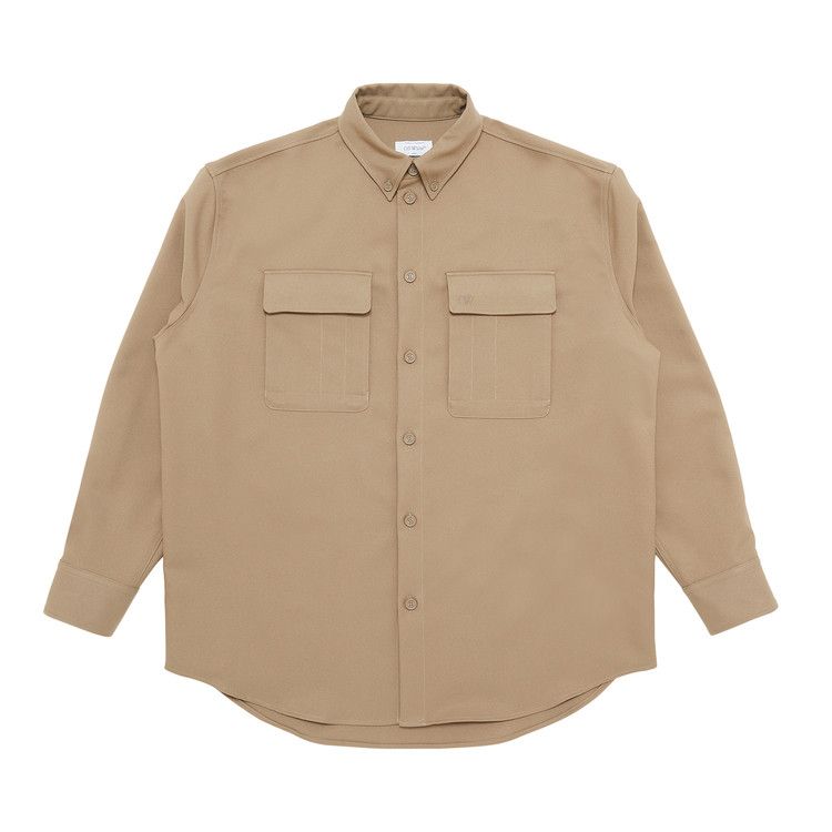 Off-White Emblem Drill Military Overshirt 'Beige/Beige'