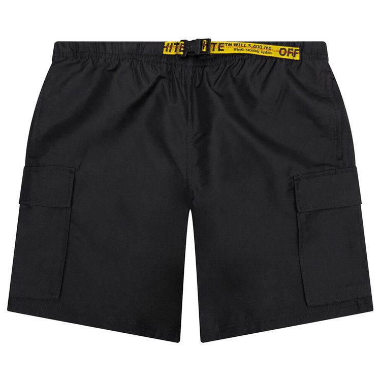 Off-White Classic Industrial Cargo Swimshorts 'Black/Yellow'