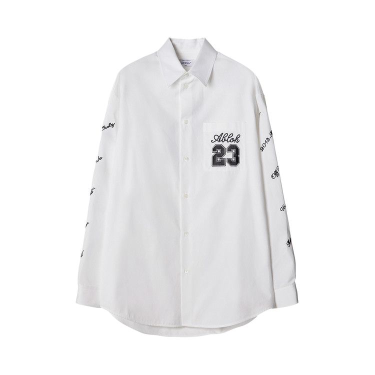 Off-White 23 Logo Heavycot Overshirt 'Black/White'