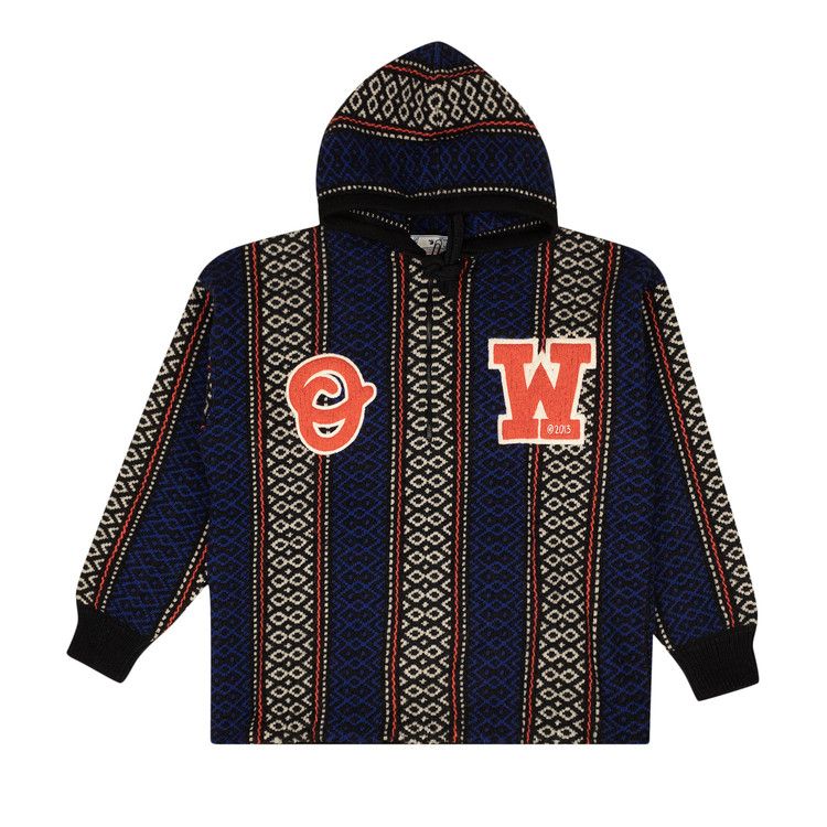 Off-White Baja Chunky Knit Hoodie 'Brown/Orange'