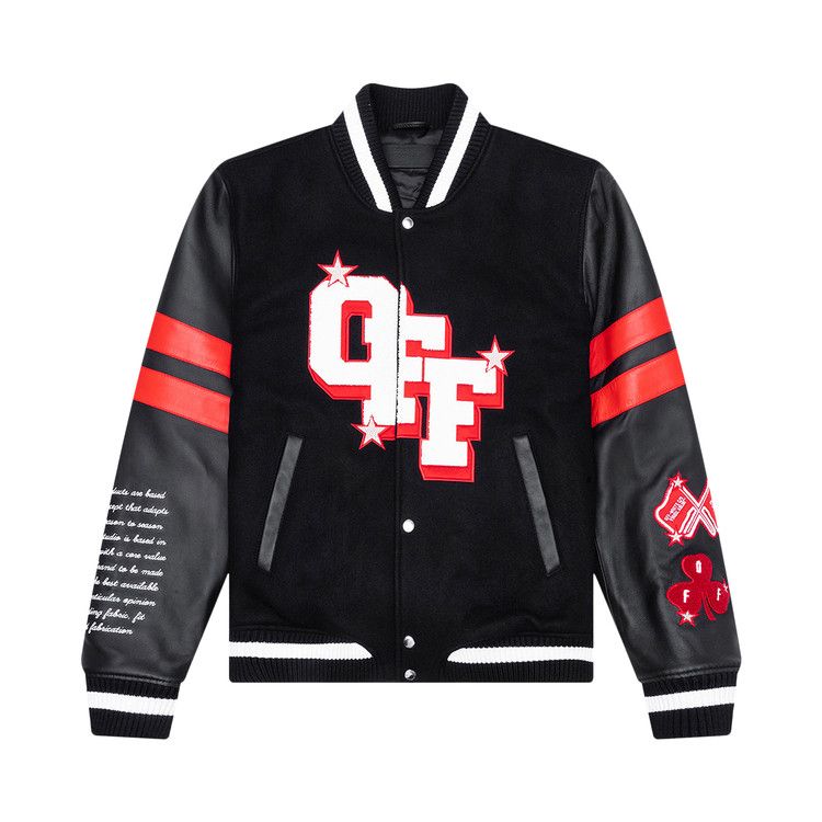 Off-White Dices Lea Varsity Jacket 'Black/White'