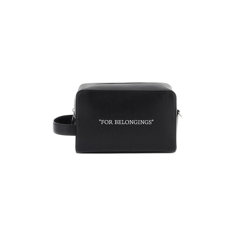 Off-White Quote Toiletry Pouch Bag 'Black/White'
