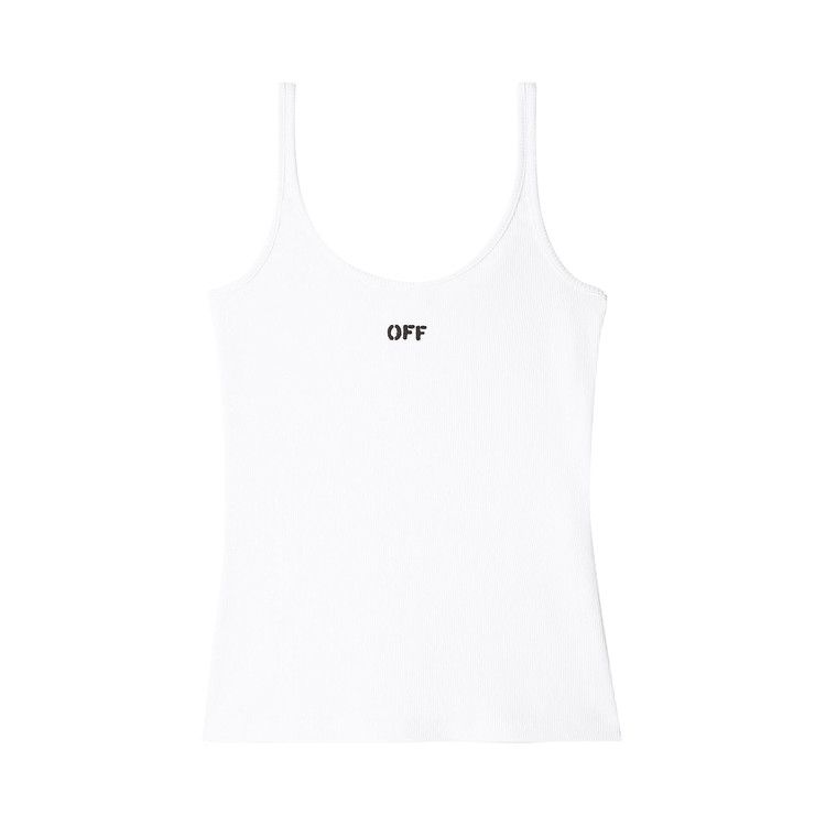Off-White Off Stamp Rib Tank Top 'White/Black'