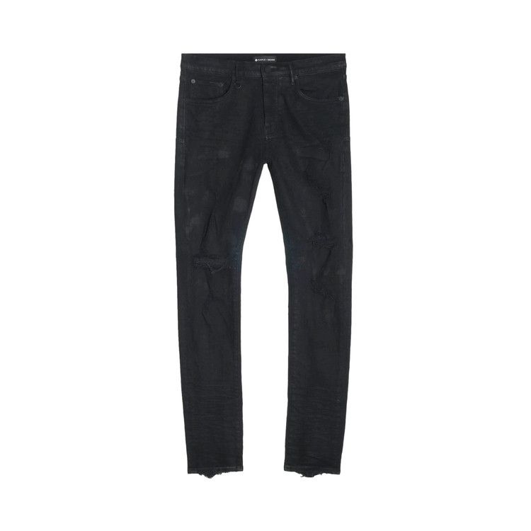 PURPLE BRAND Oil Spill Low Rise Skinny Jean 'Black'