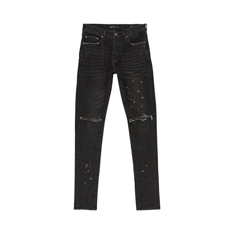PURPLE BRAND Over Spray Skinny Jeans 'Black'