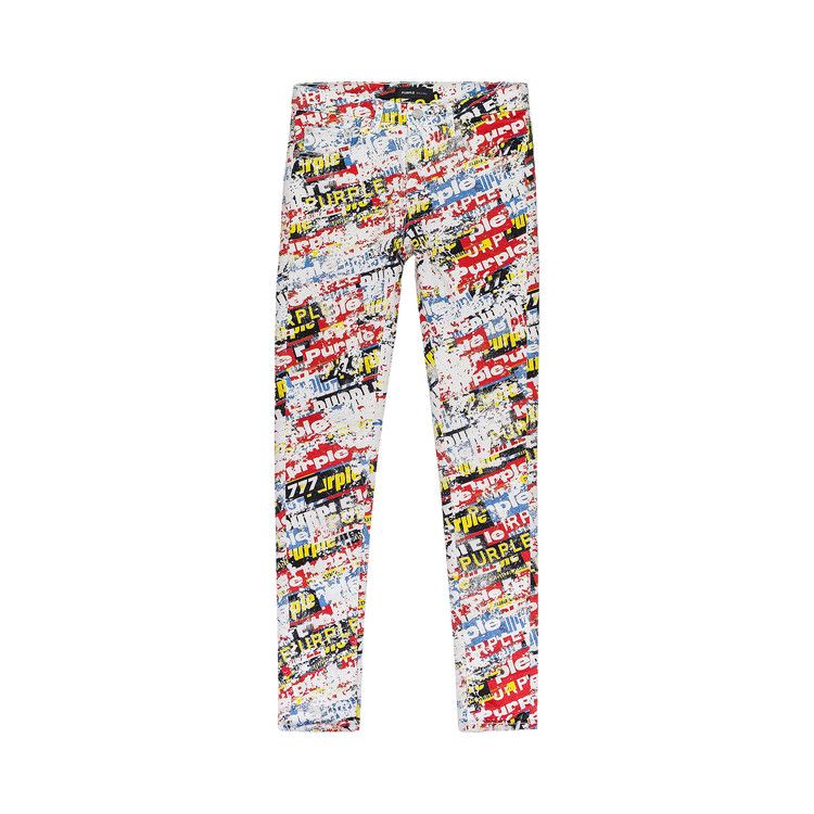 PURPLE BRAND Stickers Denim All Over Print Skinny Jeans 'Multicolor-Color'