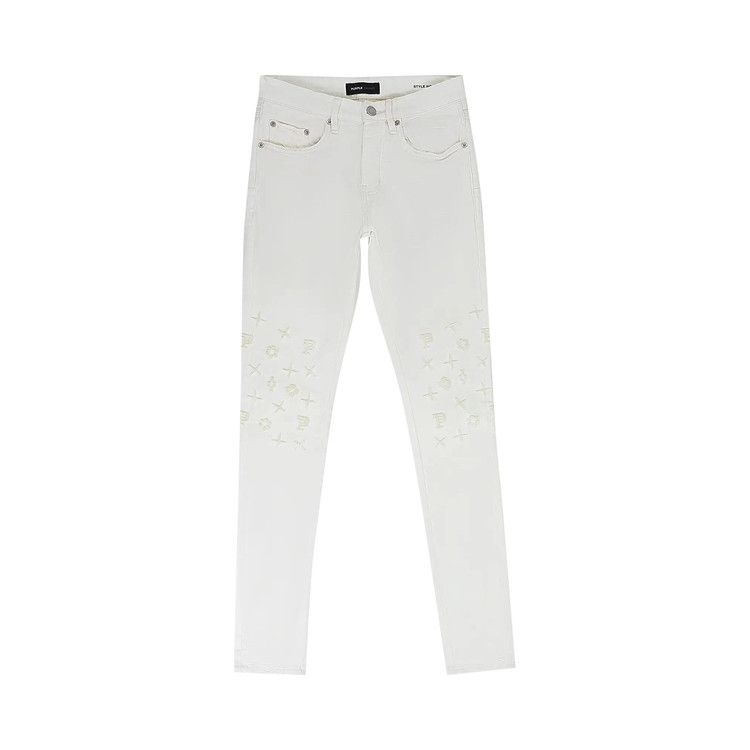 PURPLE BRAND Tuffetage Monogram Skinny Jeans 'White'