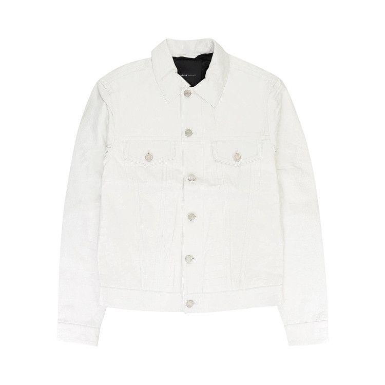 PURPLE BRAND Leather Trucker Jacket 'White'