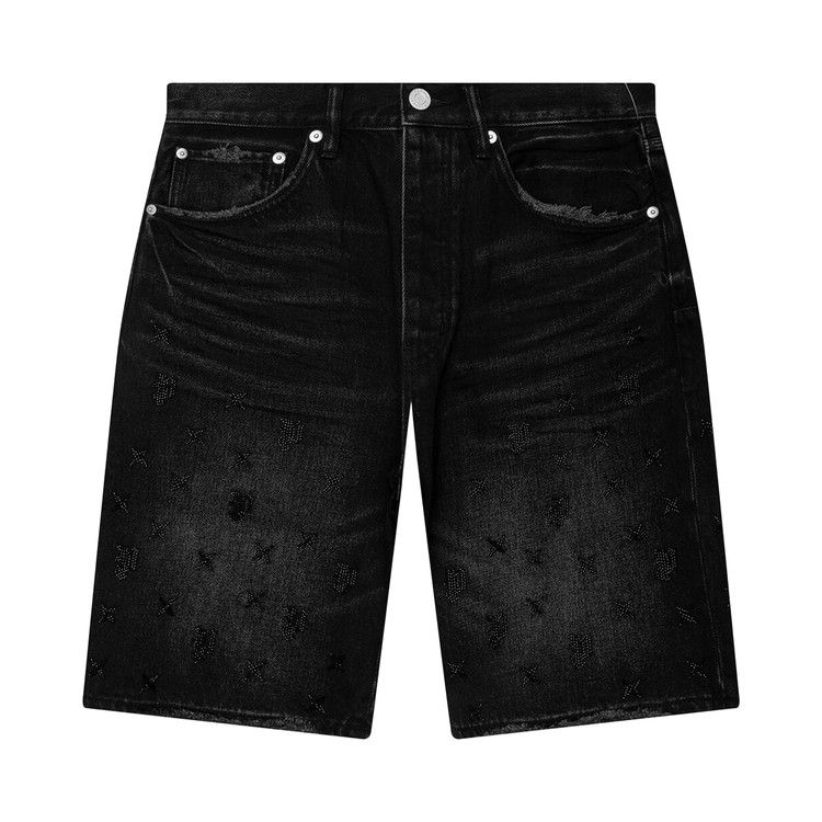 PURPLE BRAND Beaded Monogram Shorts 'Black'