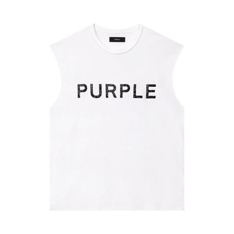PURPLE BRAND Textured Sleeveless Tee 'White'