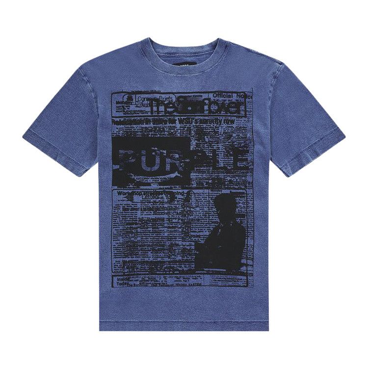 PURPLE BRAND Textured Short-Sleeve Tee 'Blue'