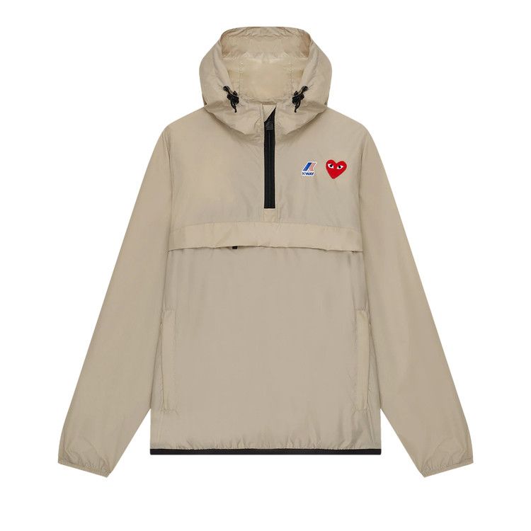 Comme des Garçons PLAY x K-Way Half-Zip Packable Jacket 'Beige'