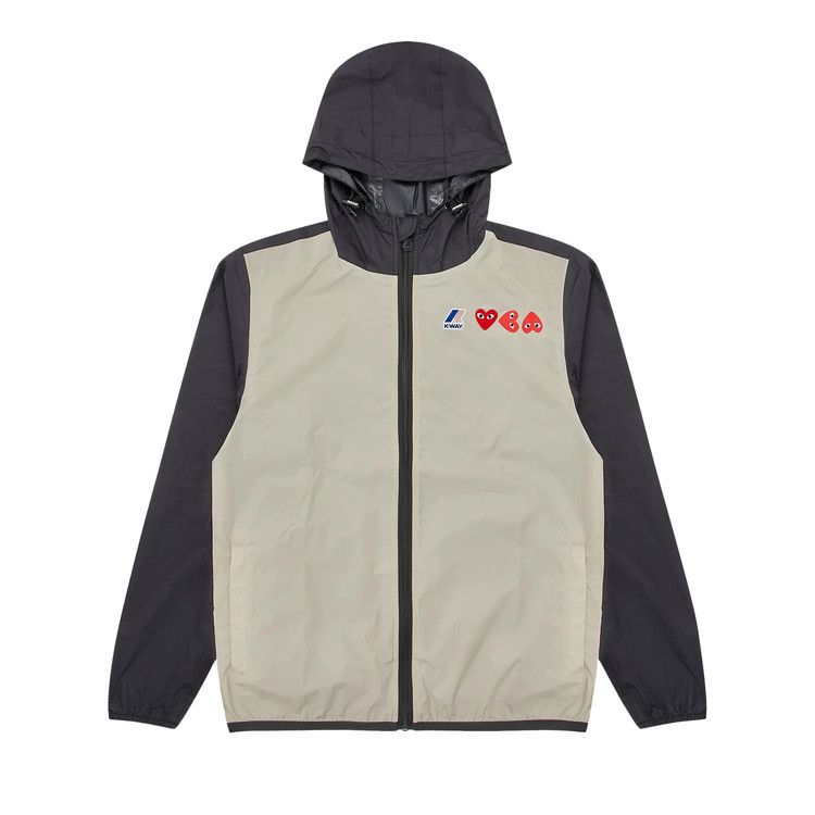 Comme des Garçons PLAY x K-Way Full Zip Hoodie 'Beige/Black'